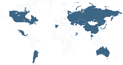 map of Curtis' international trade practice coverage